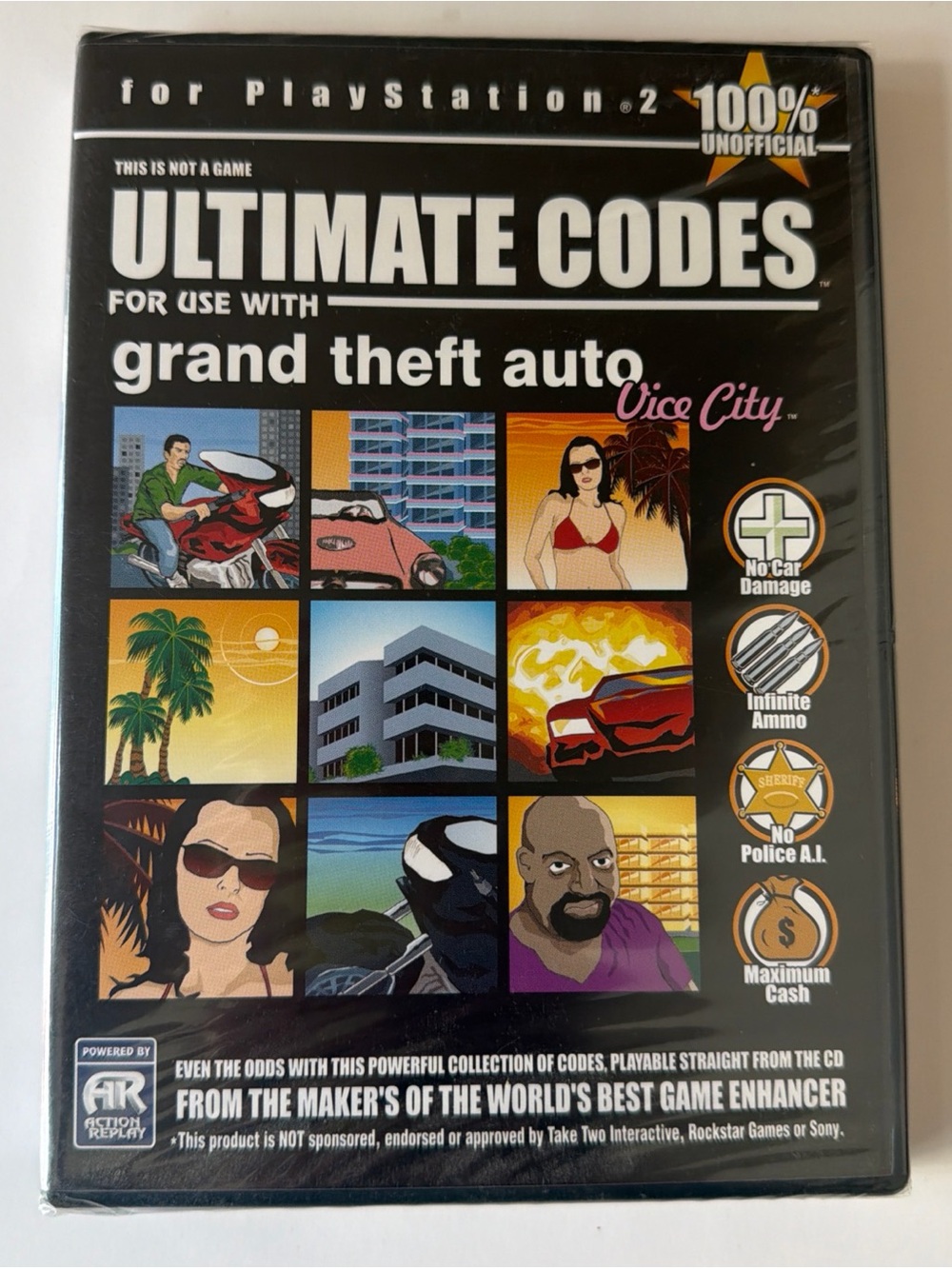 NEW Sealed Action Replay Ultimate Codes: Grand Theft Auto: Vice City - Sony PS2